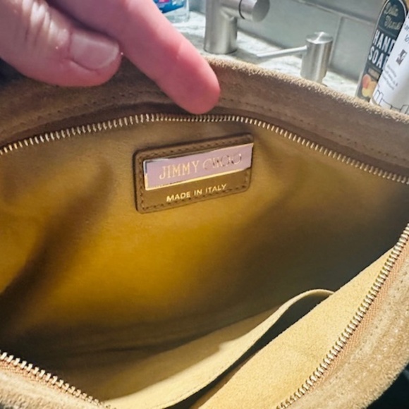 GORGEOUS RARE BRAND NEW Jimmy Choo Suede Clutch w/ Leather and Studded Accents! - Picture 14 of 15